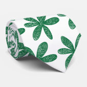 花かわいらし – 森の緑（白） ネクタイ (ロール)