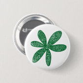 花かわいらし – 森の緑（白） 缶バッジ (正面&裏面)