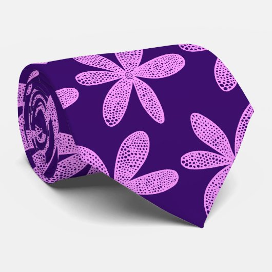 花かわいらし – 淡い紫色の深い紫 ネクタイ (ロール)