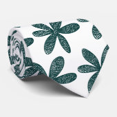 花かわいらし – 濃い緑(白) ネクタイ (ロール)