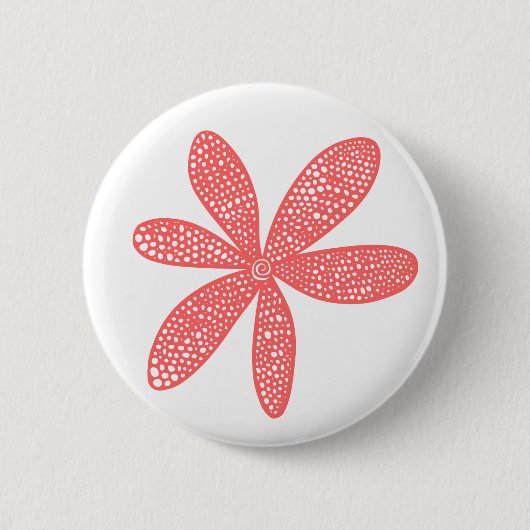 花かわいらし – 熱帯ピンクon白 缶バッジ (正面)