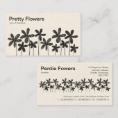 花かわいらし – 白黒(クリーム) 名刺 (正面/裏面)