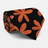 花かわいらし – 秋のオレンジ色（黒） ネクタイ (ロール)