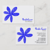 花かわいらし – 青 名刺 (正面/裏面)