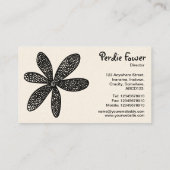 花かわいらし – 黒の白（クリームカード） 名刺 (裏面)