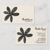 花かわいらし – 黒の白（クリームカード） 名刺 (正面/裏面)