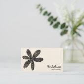 花かわいらし – 黒の白（クリームカード） 名刺 (スタンド正面)