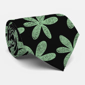 花かわいらし – 黒の薄れ緑 ネクタイ (ロール)