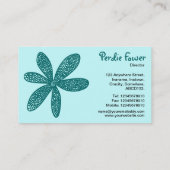 花かわいらし- C7FFFFのモスグリーン 名刺 (裏面)