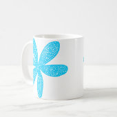花かわいらし- Sky Blue コーヒーマグカップ (正面左)