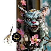 花がお洒落切り離されるゴシック様式のガーゴイル 薄葉紙