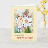 花がイースターのために咲く、水色、5 x 7カード カード (黄色い花)