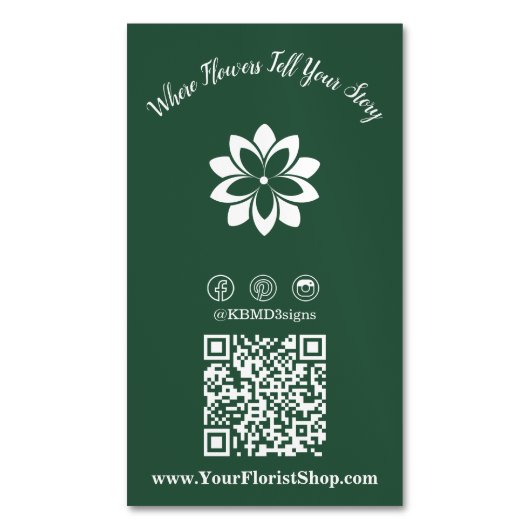 花がストーリーを伝えるカスタマイズ可能 マグネット名刺 (正面縦)