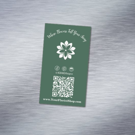 花がストーリーを伝えるカスタマイズ可能 マグネット名刺 (インサイチュ)