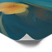 花がヒッピーで飾られる王冠の愛らしいクマ ポスター (角)