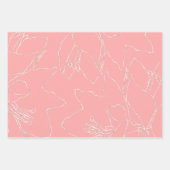 花がピンクと緑AKAソロリティ ラッピングペーパーシート (正面2)