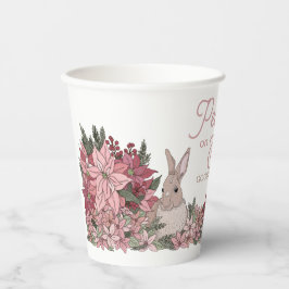 花がピンクに輝く、地球のうさぎ平和 紙コップ