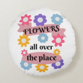 花が一面に咲いている ラウンドクッション (裏面)