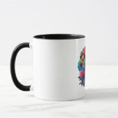 花が付いたビニールカラフルレコード マグカップ (左)