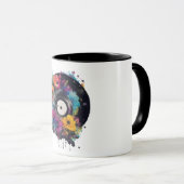 花が付いたビニールカラフルレコード マグカップ (正面右)