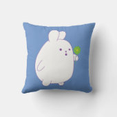 花が付いた可愛いウサギ クッション (裏面)