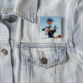 花が付いているつぼ 缶バッジ (インサイチュ)