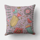 花が付いているスタイリッシュな花パターン クッション (裏面)