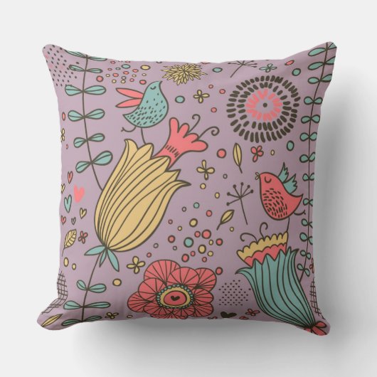 花が付いているスタイリッシュな花パターン クッション (正面)