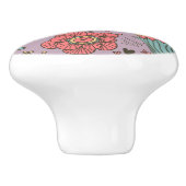 花が付いているスタイリッシュな花パターン セラミックノブ (側面)