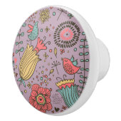 花が付いているスタイリッシュな花パターン セラミックノブ (右)