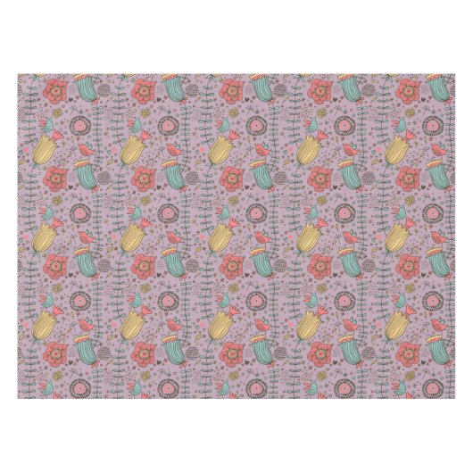 花が付いているスタイリッシュな花パターン テーブルクロス (正面(横))