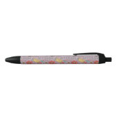 花が付いているスタイリッシュな花パターン 黒ボールペン (トップ)