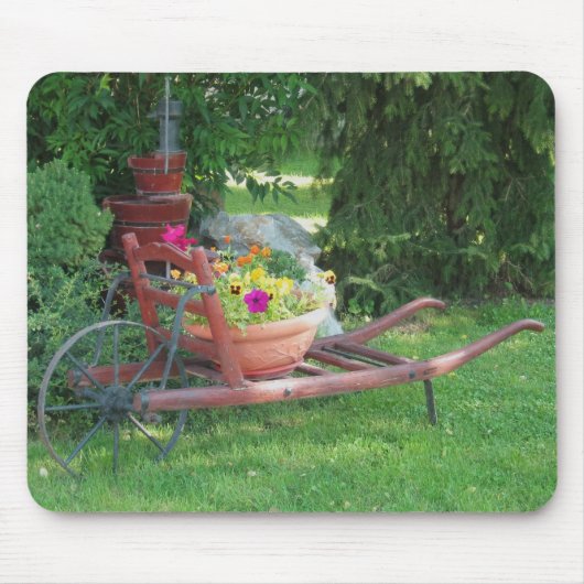 花が付いているトロリー マウスパッド (正面)