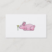 花が付いているピンクのウサギ 名刺 (裏面)