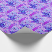 花が付いている紫色の天使パターン ラッピングペーパー (角)