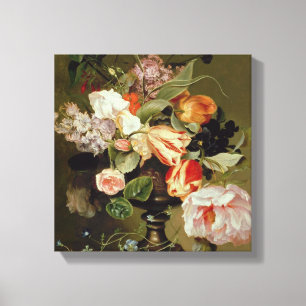 花が付いている静物画 キャンバスプリント