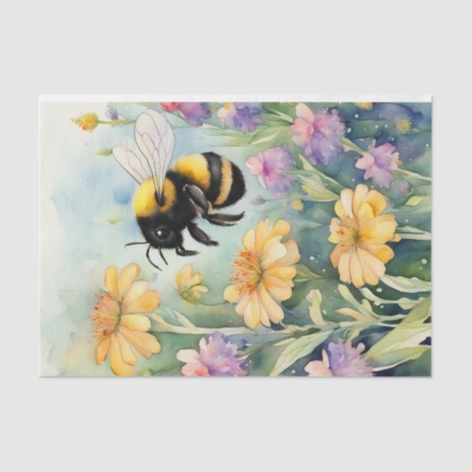 花が切り離される水彩乳牛 薄葉紙 (正面)