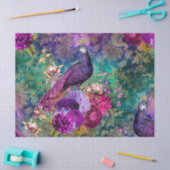 花が切り離される紫の冠のついた孔雀 薄葉紙 (クラフト)