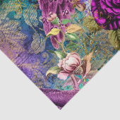 花が切り離される紫の冠のついた孔雀 薄葉紙 (詳細)