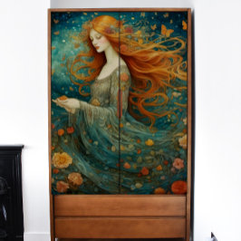 花が切り離される赤毛の少女 薄葉紙