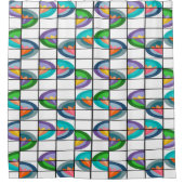 花が割れる シャワーカーテン (正面)