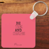 花が咲いたかわいい女カラフルの子のマやる気を起こさせるウス キーホルダー (裏面)