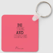 花が咲いたかわいい女カラフルの子のマやる気を起こさせるウス キーホルダー (裏面)