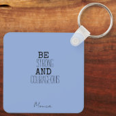 花が咲いたかわいい女カラフルの子のマやる気を起こさせるウス キーホルダー (裏面)