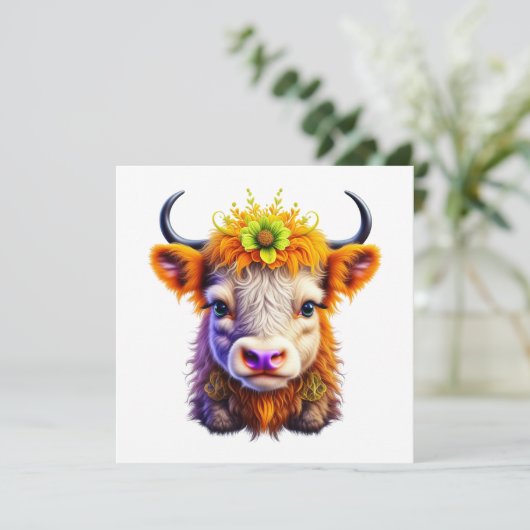 花が咲き乱れたかわいいハイランド牛 (スタンド正面)