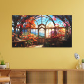 花が咲き乱れた夢のような展望台 キャンバスプリント (インサイチュ (リビング))