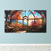 花が咲き乱れた夢のような展望台 キャンバスプリント (インサイチュ (ウッドフロア))