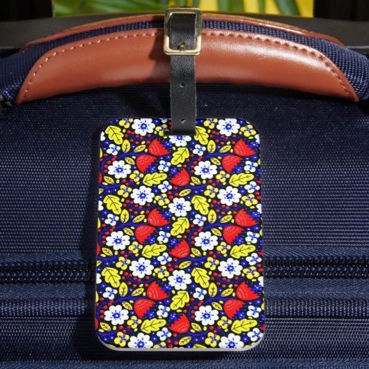 花が咲き乱れた旅：荷物、キャンバ ラゲッジタグ (正面インサイチュ2)