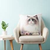 花が咲き乱れた美しいラグドール クッション (椅子)