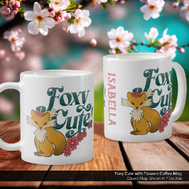 花が咲き乱れるかわいいfoxy コーヒーマグカップ